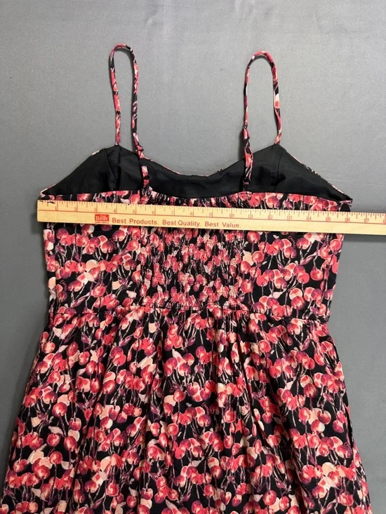 LC Lauren Conrad Black Dress with Pink Floral Straps Size 10 - Picture 7 of 10